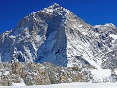 
Makalu West Face, Makalu West Pillar, and Makalu Southwest Face close up from the West Col (6143m). The East Col is at the lower right of centre of the photo to the left of the snow.
